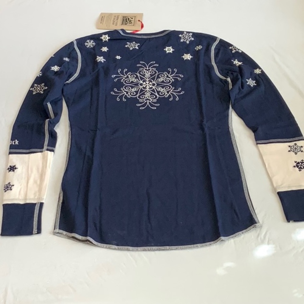Alp-n-Rock FLURRY Embroidered top - Navy/Ivory